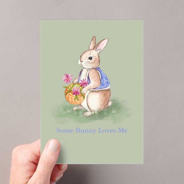 Watercolor Easter Bunny Acrylic Invitations (Insitu (Handheld))