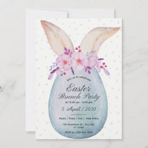 Watercolor Easter Bunny Brunch Invitation