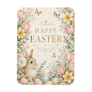 Watercolor Easter Bunny Greeting Card, Pastel Magnet