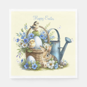 Watercolor Easter Bunny Personalized Napkin