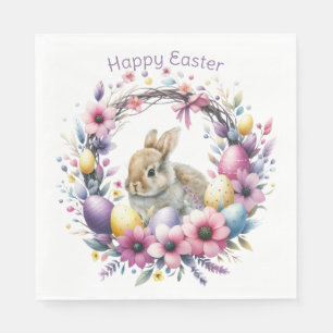 Watercolor Easter Bunny Personalized Napkin