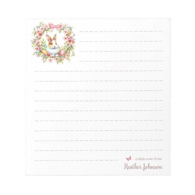 Watercolor Easter Bunny Personalized Notepad (Front)