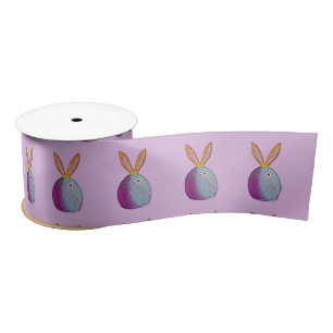 Watercolor Easter Egg Bunny Satin Ribbon