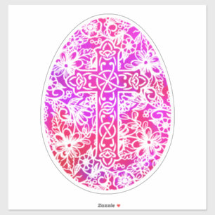 Watercolor Easter Egg Cross