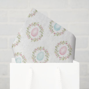 Watercolor Easter Egg Floral Wreath Tissue Paper