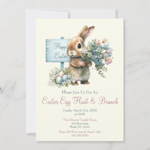 Watercolor Easter Egg Hunt and Brunch Invitation