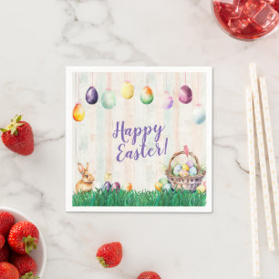 Watercolor Easter Egg Hunt Party Napkin
