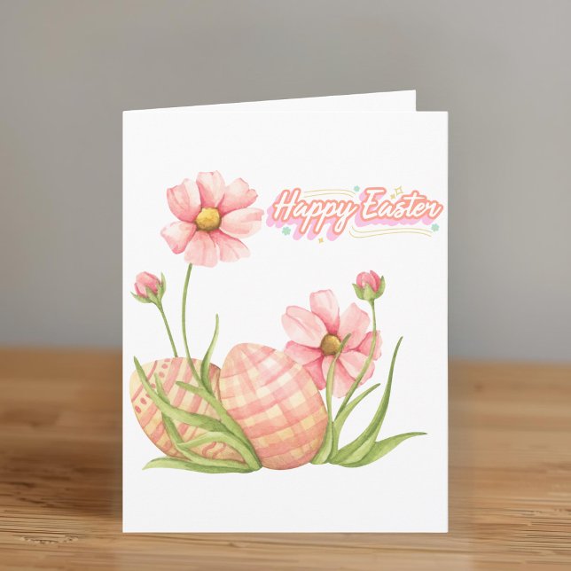 Watercolor Easter Egg Personalized Folded Card (Creator Uploaded)