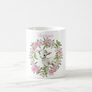 Watercolor Easter Lamb Personalized Coffee Mug