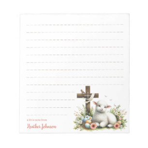 Watercolor Easter Lamb Personalized Notepad