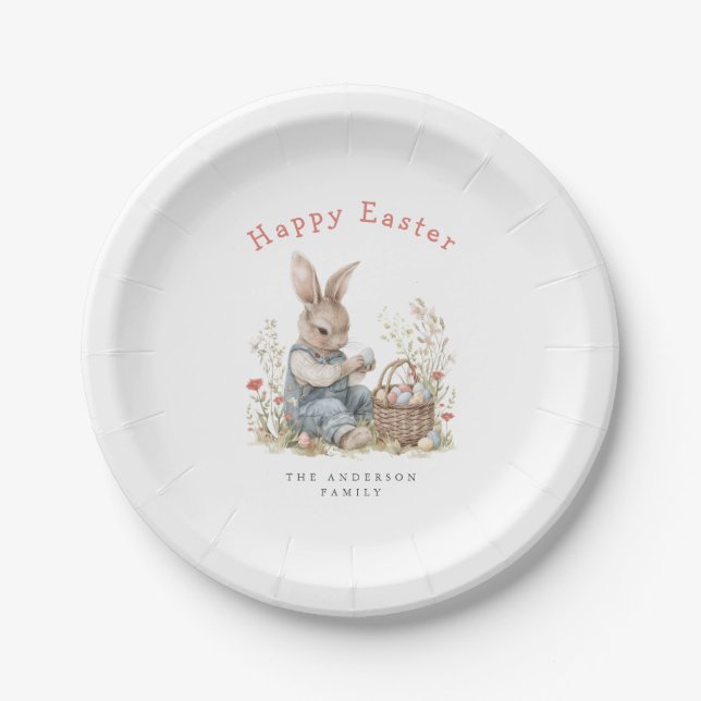 Watercolor Easter Party Paper Plate (Front)