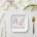 Watercolor Easter Rabbit Ears with Pink Bow Spring Paper Plate<br><div class="desc">Make your Easter celebration even more festive with these adorable Happy Easter bunny ears paper plates featuring a sweet watercolor illustration of rabbit ears tied with a charming pink bow and playful pink lettering. The soft pastel colors and minimalist style create a beautiful and cheerful table setting perfect for Easter...</div>