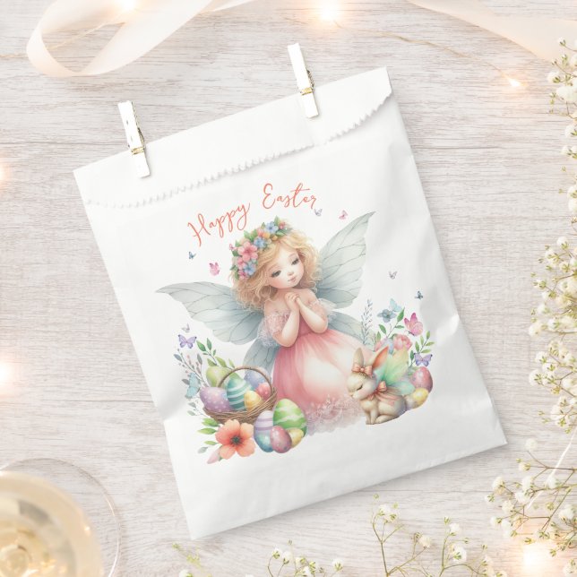 Watercolor Easter Spring Fairy Favour Bag (Clipped)