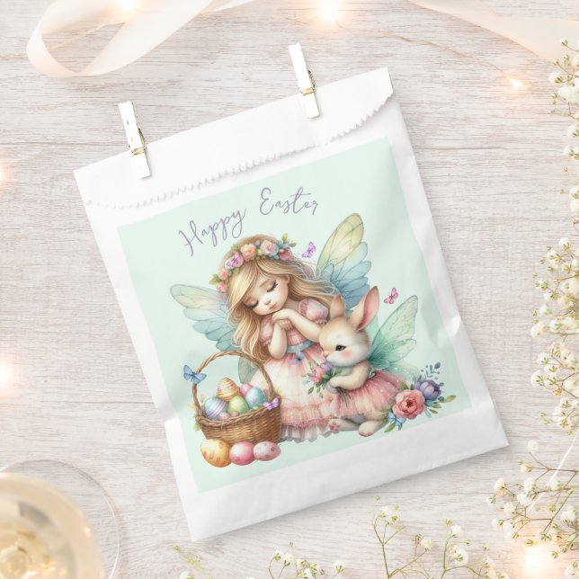 Watercolor Easter Spring Fairy Favour Bag (Clipped)