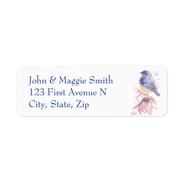 Watercolor Eastern Bluebird Blue Bird Art (Front)