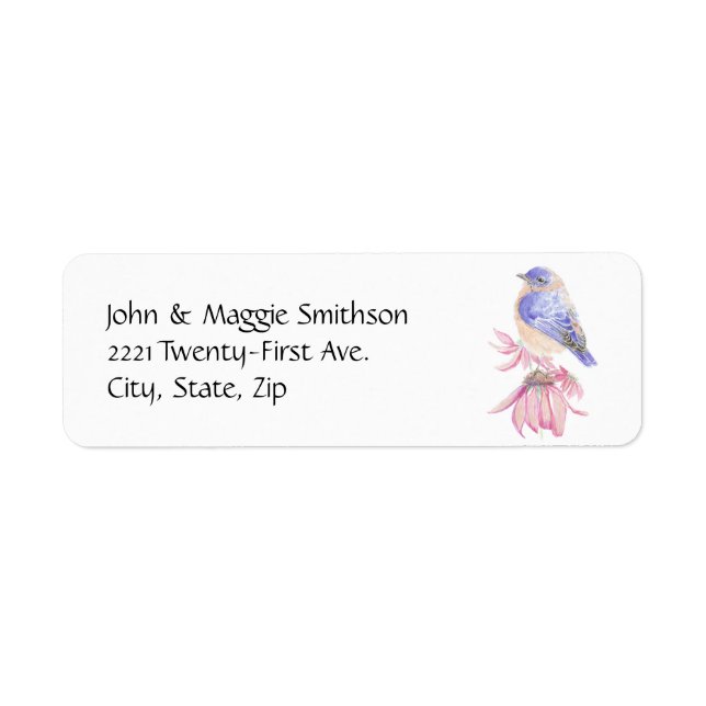 Watercolor Eastern Bluebird Blue Garden Bird (Front)