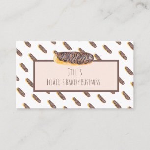Watercolor Eclair Doughnuts Hand Painted Bakery  Business Card