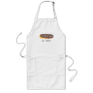 Watercolor Eclairs Doughnuts Fun Hand Painted  Long Apron