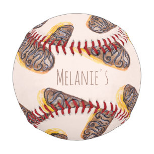 Watercolor Eclairs Doughnuts Fun Whimiscal Sweet   Baseball