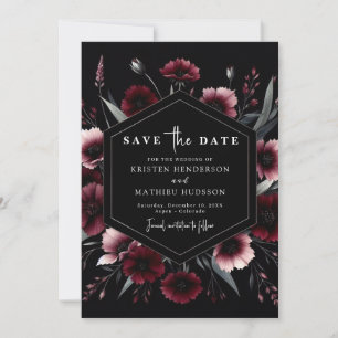 Watercolor Editable Burgundy Wedding Save The Date