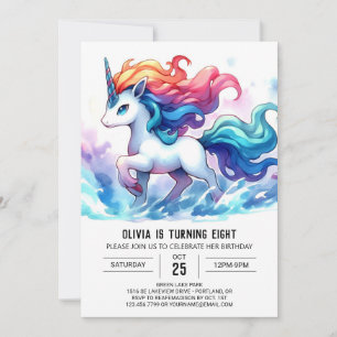Watercolor Editable Horse Birthday Invitation