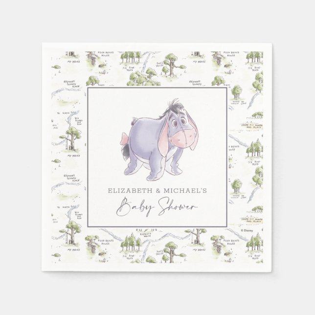 Watercolor Eeyore Baby Shower Napkin (Front)