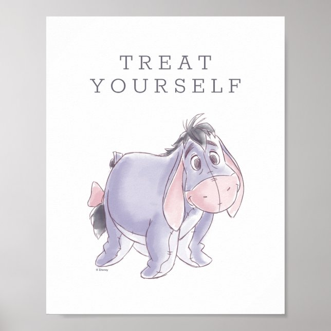 Watercolor Eeyore Baby Shower Take a Treat Poster (Front)