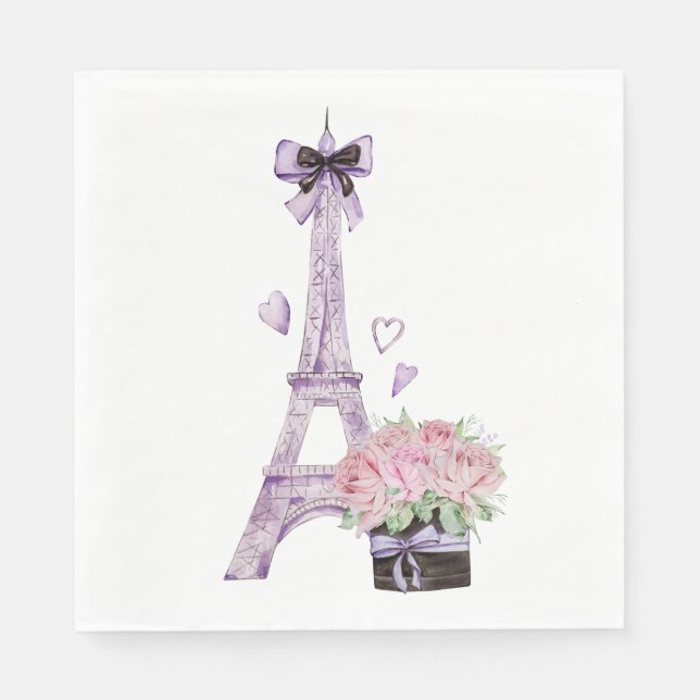 Watercolor Eiffel Tower  Napkin (Front)