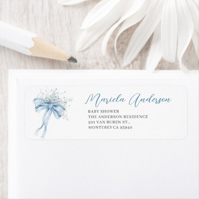 Watercolor Elegant Bow Ribbon  baby shower (Insitu)