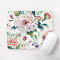 Watercolor elegant delicate asian floral pattern