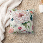 Watercolor elegant delicate asian floral pattern  throw pillow<br><div class="desc">Watercolor elegant delicate asian floral pattern throw pillow in pink white green colour.</div>