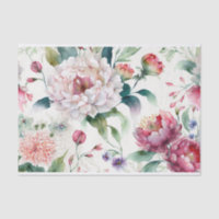 Watercolor elegant delicate asian floral pattern