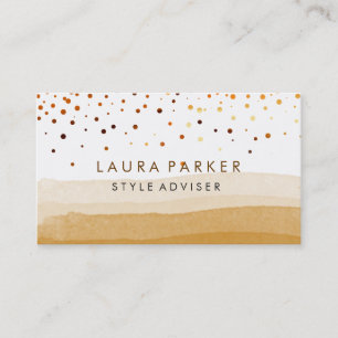 Watercolor Elegant Glitter Brown Dune Confetti Business Card