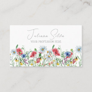 Watercolor Elegant Illustrative Floral Business Card