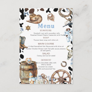 Watercolor elegant Little Cowboy Rodeo Country bab Enclosure Card