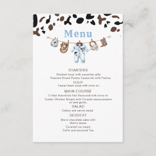 Watercolor elegant Little Cowboy Rodeo Country bab Enclosure Card