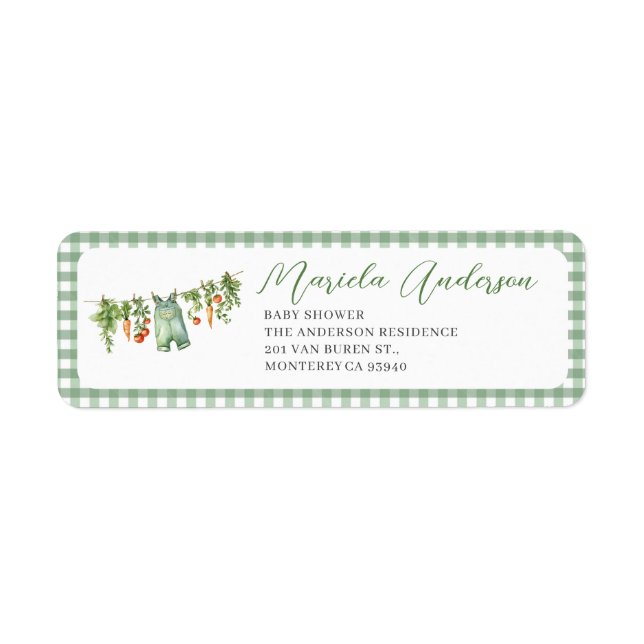 Watercolor Elegant Locally grown  baby shower (Front)