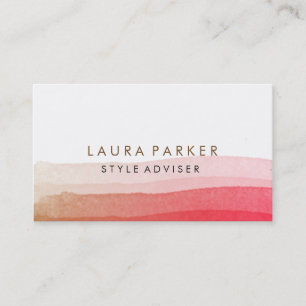 Watercolor Elegant Minimal Subtle Pink Splatter Business Card