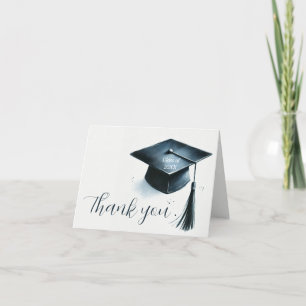 Watercolor Elegant Modern Graduation  Thank You Card