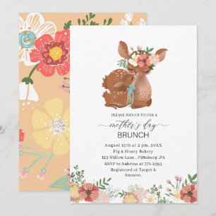 Watercolor Elegant Mother is Day brunch Baby showe Invitation