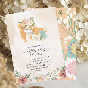 Watercolor Elegant Mother is Day brunch Baby showe Invitation