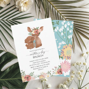 Watercolor Elegant Mother is Day brunch Baby showe Invitation
