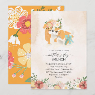 Watercolor Elegant Mother is Day brunch Baby showe Invitation