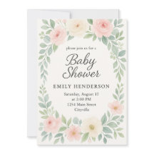 Watercolor Elegant Pastel Floral Baby Shower