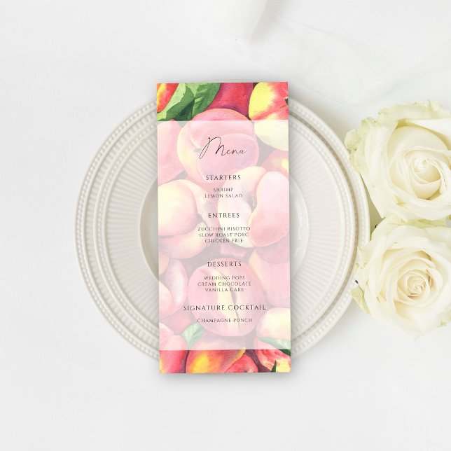 Watercolor elegant peaches minimalist menu (Creator Uploaded)