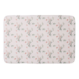Watercolor Elegant Pink Roses Bath Mat