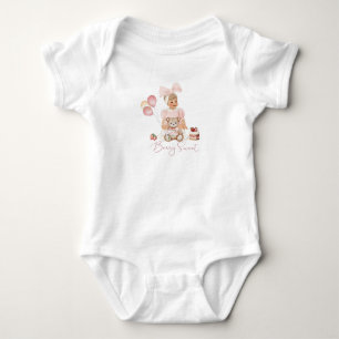 Watercolor elegant Red strawberry girl berry sweet Baby Bodysuit