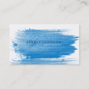 Watercolor Elegant Simple Splatter Blue Business Card