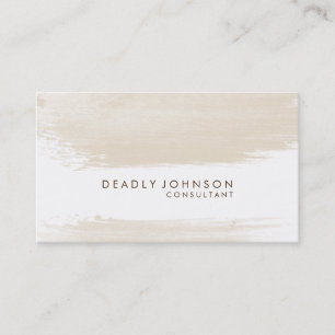 Watercolor Elegant Simple Splatter Cream Business Card