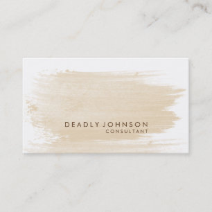 Watercolor Elegant Simple Splatter Cream Business Card